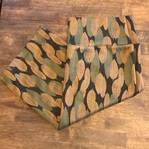 Lularoe Cassie, black with gold green leaves